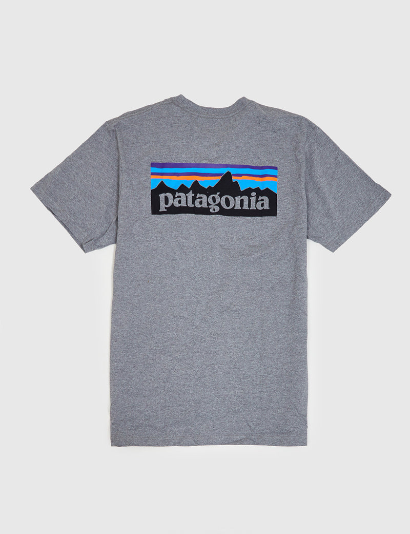 Patagonia P-6 Logo Pocket T-Shirt - Gravel Heather Grey