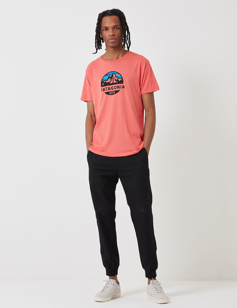パタゴニアフィッツロイスコープオーガニックTシャツ-スパイスコーラルレッド