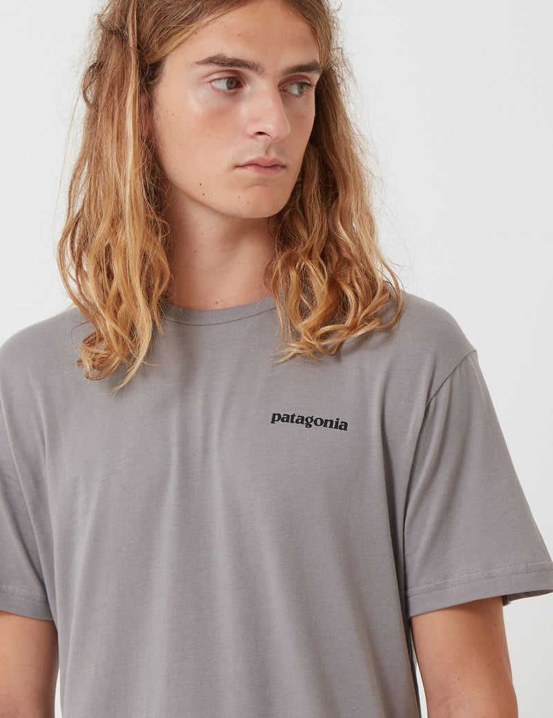 パタゴニアP-6ロゴオーガニックTシャツ-フェザーグレー