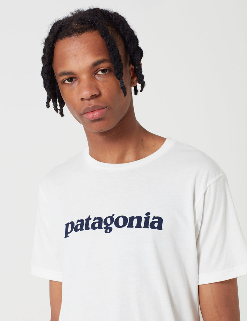 Patagonia Text Logo Organic T-Shirt - White