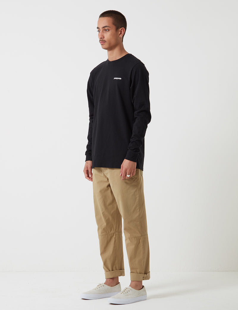 Patagonia P-6 Logo Responsibili-Tee 긴팔 티셔츠-블랙