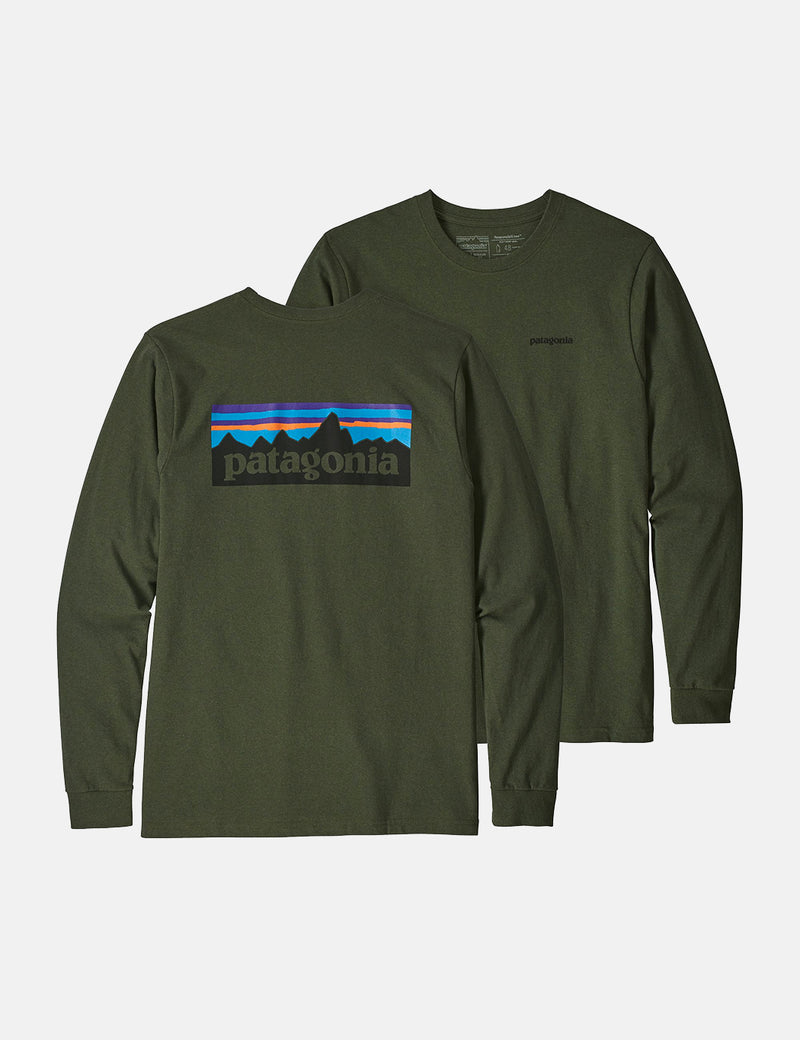 Patagonia P-6 Logo Responsibili-Tee Long Sleeved T-Shirt - Nomad Green