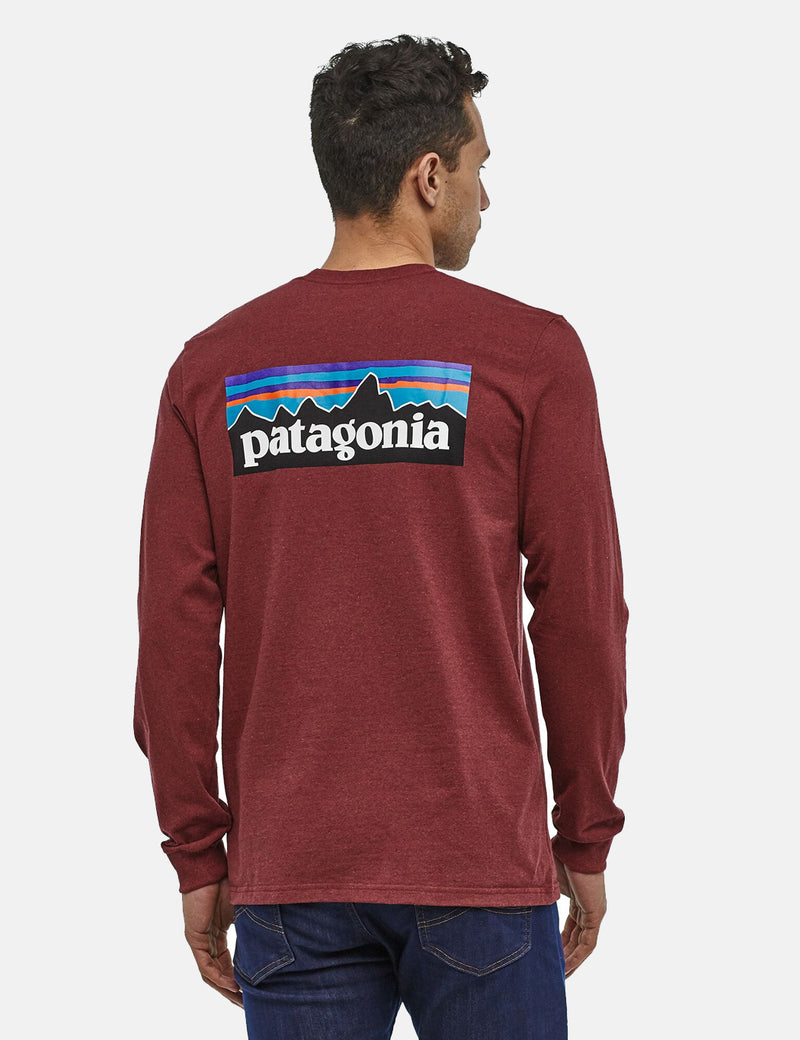 Patagonia P-6 Logo Responsibili-Tee Long Sleeve T-Shirt - Oxide Red