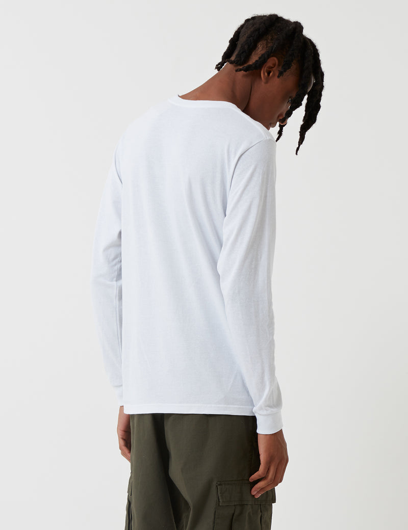 パタゴニア長袖ショップステッカー責任-Tシャツ-ホワイト