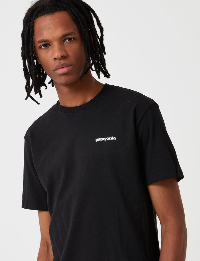 Patagonia P 6 Logo Responsibili Tee T Shirt Black