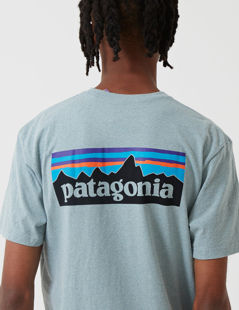パタゴニアP-6ロゴレスポンシビリ-Tシャツ-カデットブルー
