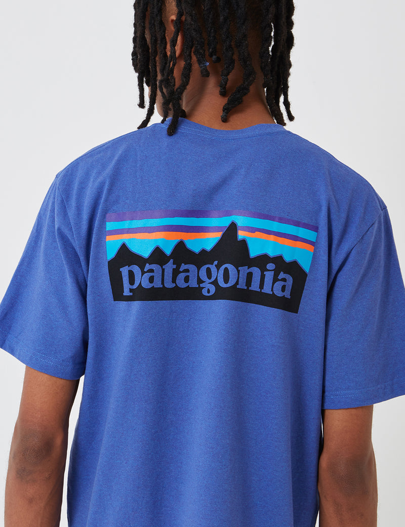 パタゴニアP-6ロゴレスポンシビリ-Tシャツ-バイオレットブルー