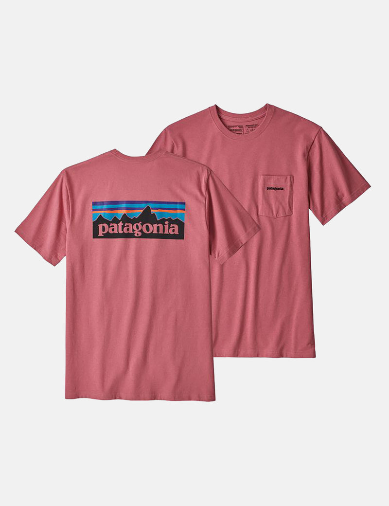 Patagonia P-6 Logo Pocket Responsibili-Tee T-Shirt - Sticker Pink