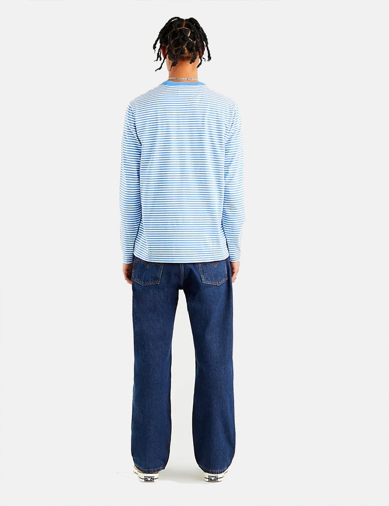 Levis Skate Striped Long Sleeve T-Shirt - Ultramarine Blue
