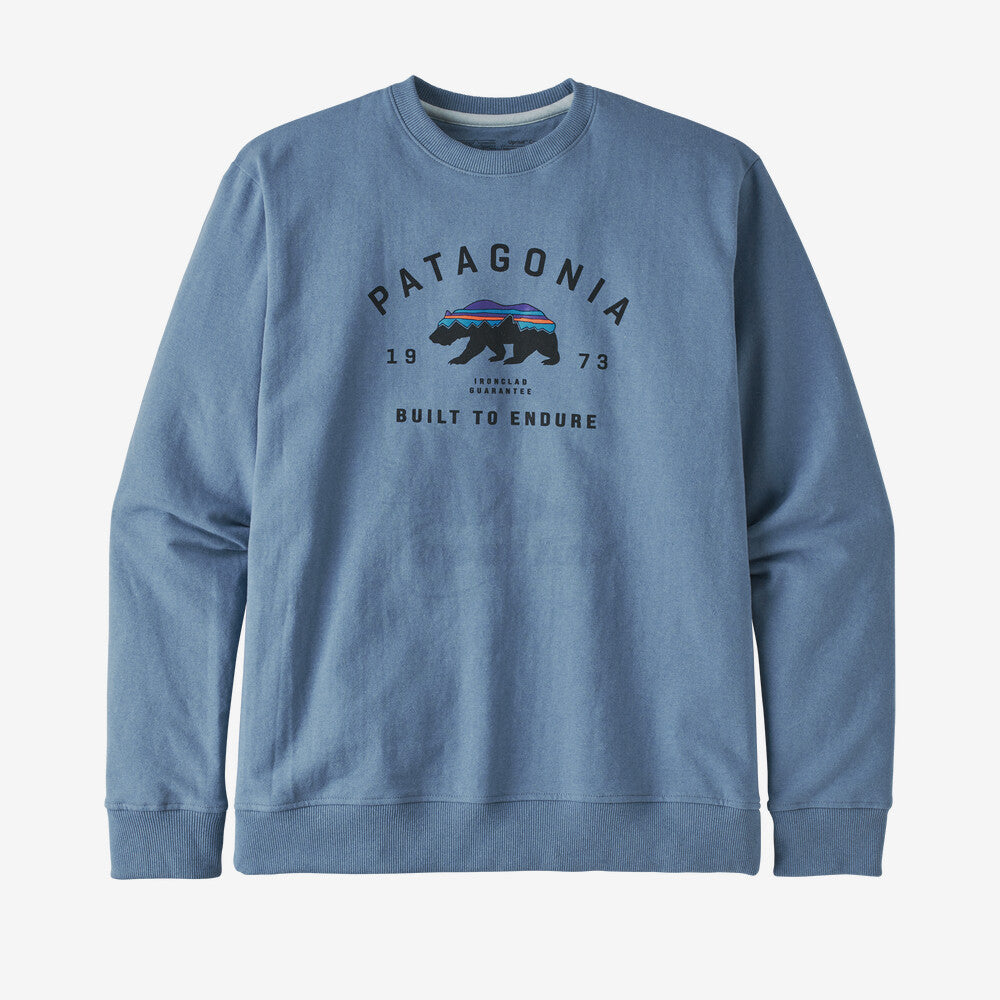 パタゴニアアーチ型フィッツロイベア蜂起クルースウェットシャツ-ピジョンブルー