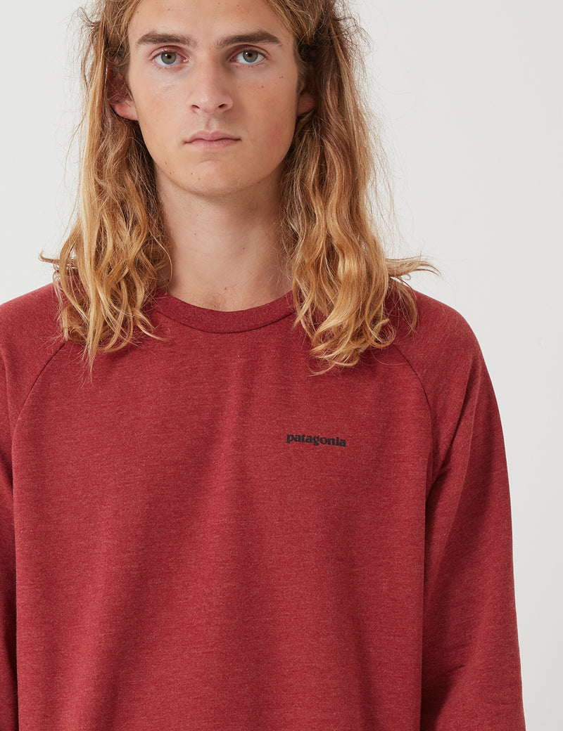 Patagonia P-6 Logo Crew Neck Sweatshirt - Oxide Red