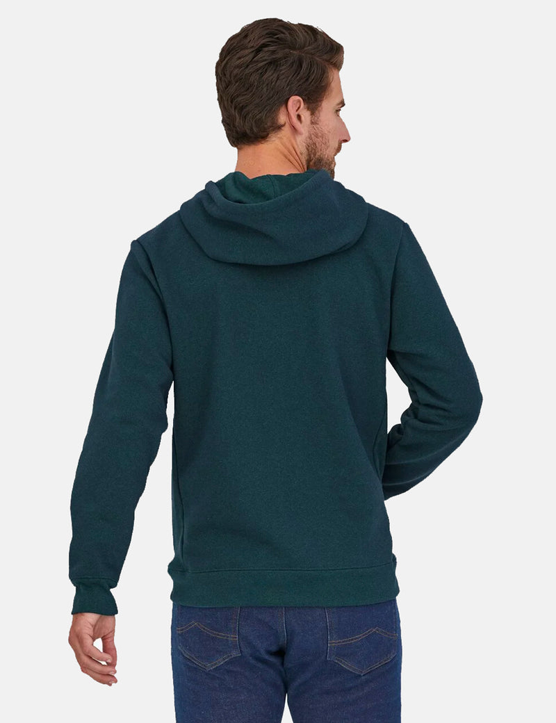 Patagoniaラインロゴリッジストライプ蜂起フーディー-ダークボレアリスグリーン