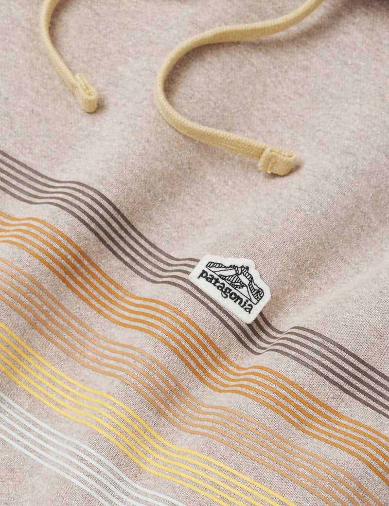 Patagoniaライン ロゴ リッジ ストライプ アップライザル フーデッド スウェットシャツ - シュルーム トープ
