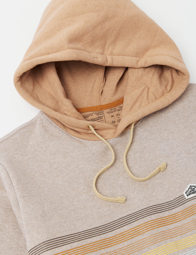 Patagoniaライン ロゴ リッジ ストライプ アップライザル フーデッド スウェットシャツ - シュルーム トープ