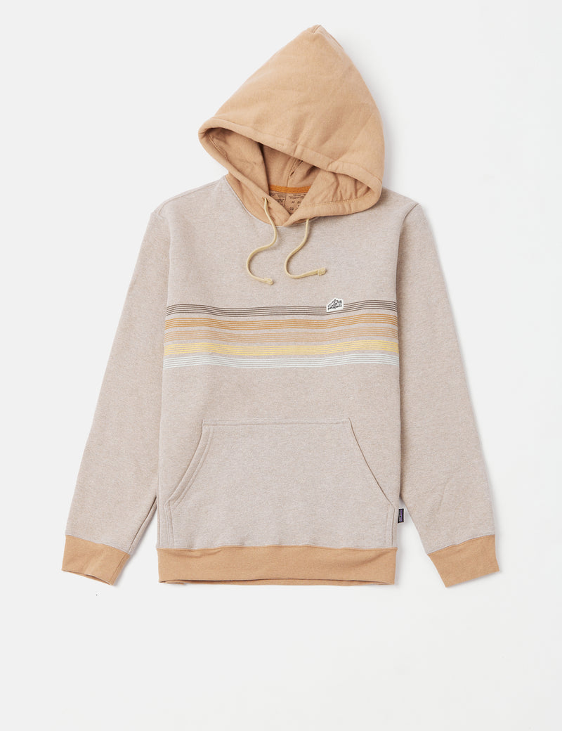 Patagoniaライン ロゴ リッジ ストライプ アップライザル フーデッド スウェットシャツ - シュルーム トープ