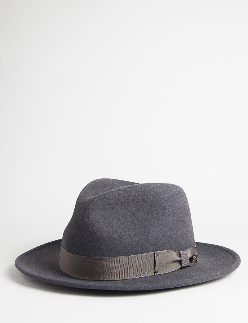 Bailey Curtis Widebrim Fedora Hat - Grey