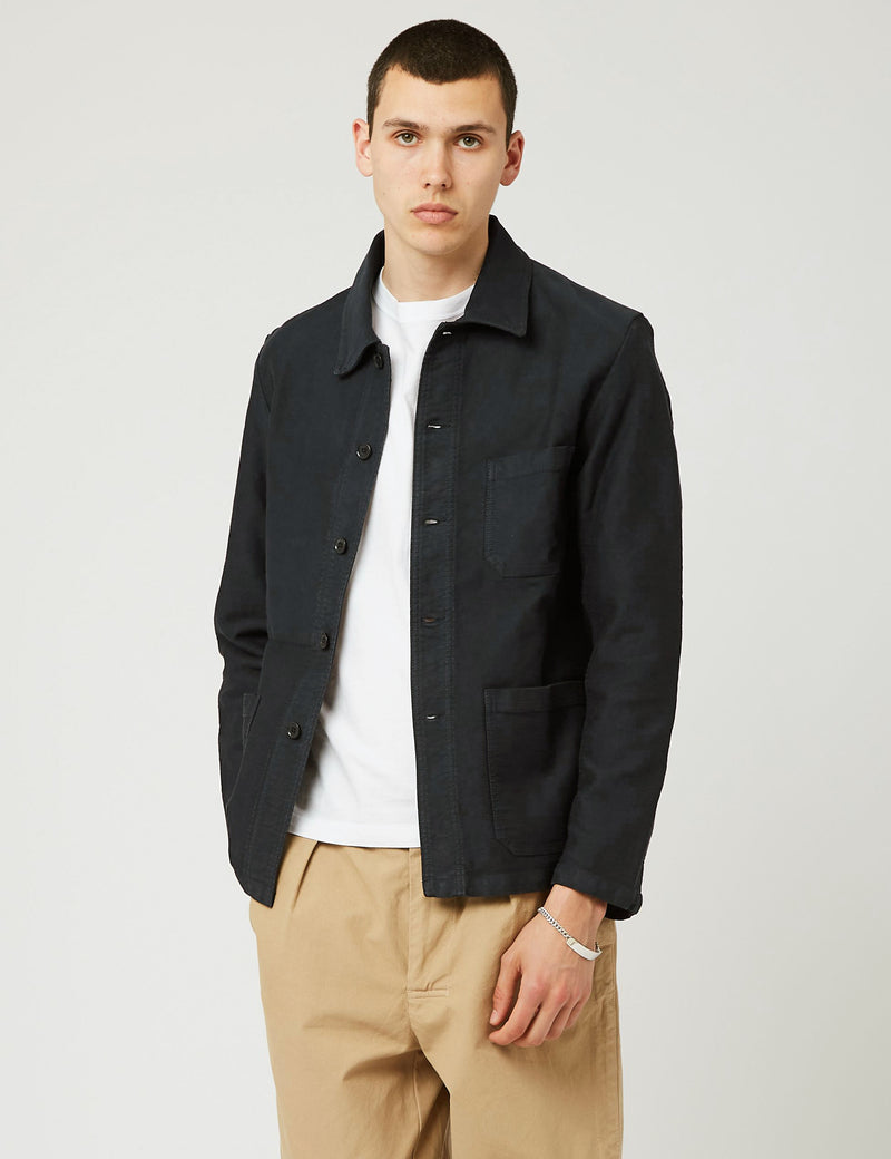 Vetra French Workwear Jacket (몰스킨) - 블랙