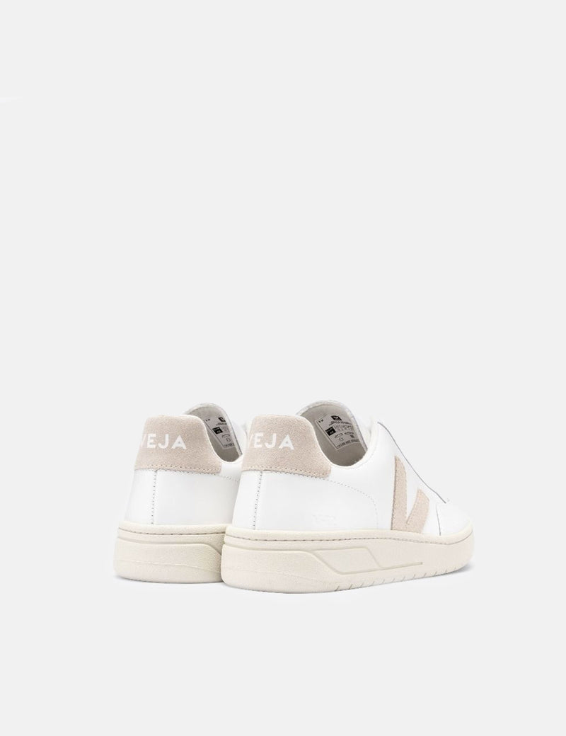 Womens Veja V-12 Leather Trainers - Extra White/Sable