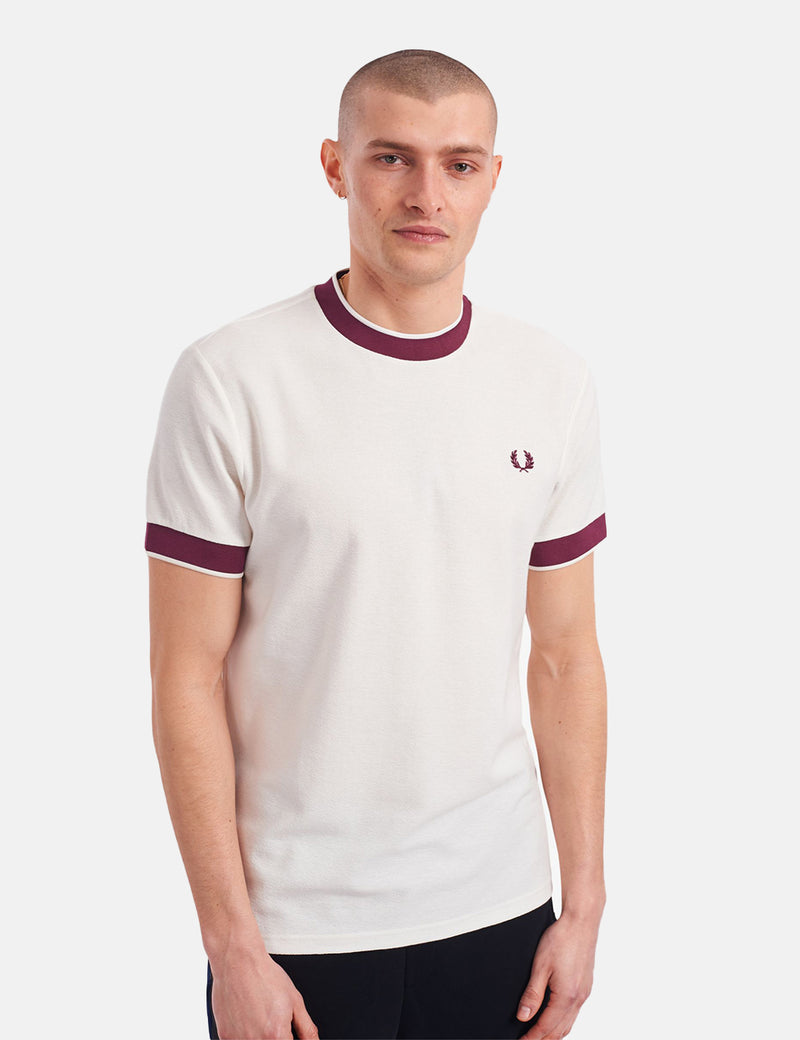 Fred Perry Crepe Jersey T-Shirt - Snow White