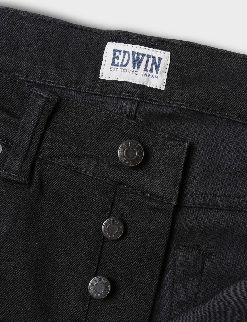 Edwin ED-80 Slim Tapered Jeans 11.5oz (Slim) - Black Rinsed