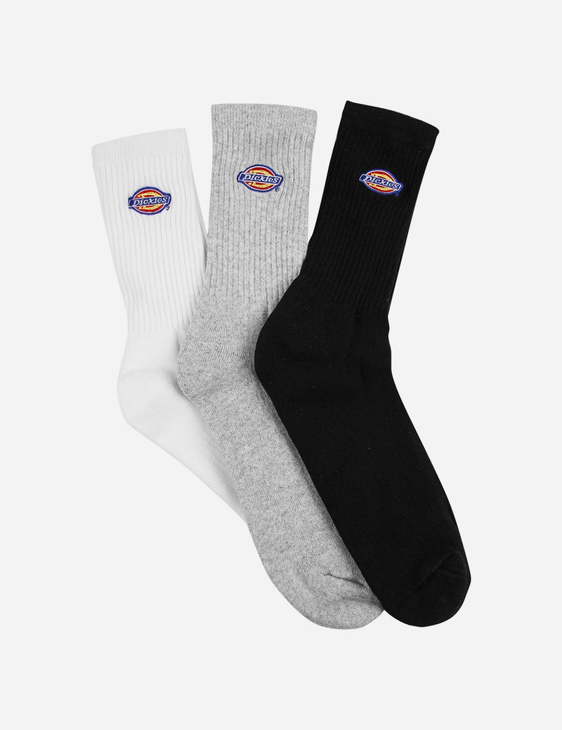 Chaussettes Dickies Valley Grove 3-Pack - Blanc/Noir/Gris