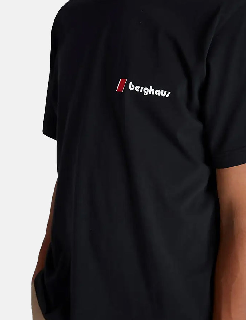 T-Shirt Berghaus Dean Street Heritage Logo Devant Et Dos - Noir