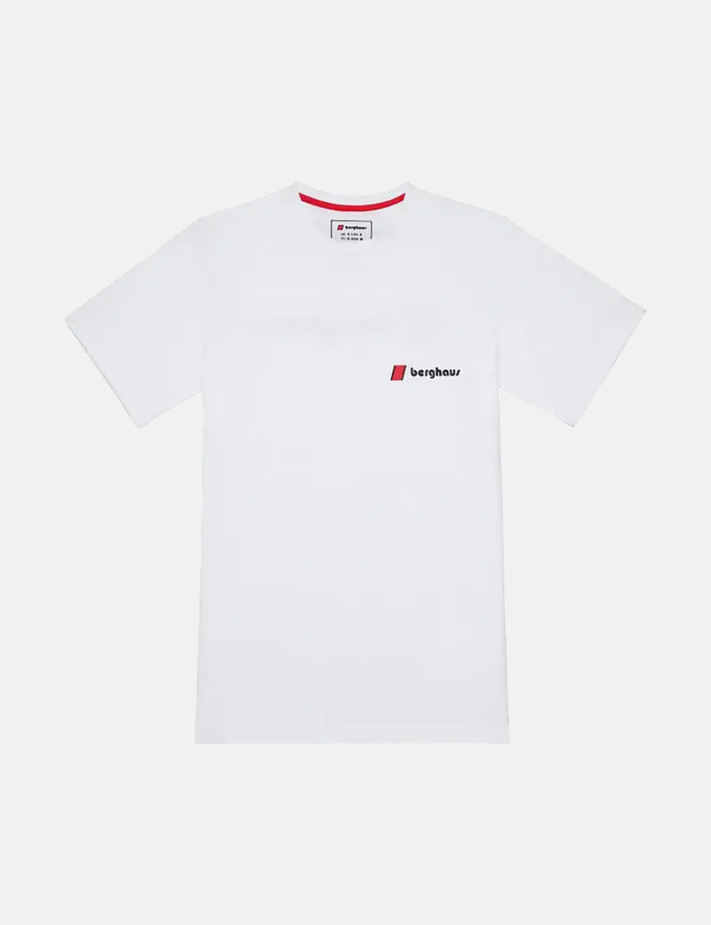 Berghaus Dean Street T-Shirt mit Heritage-Logo vorne und hinten – reines Weiß