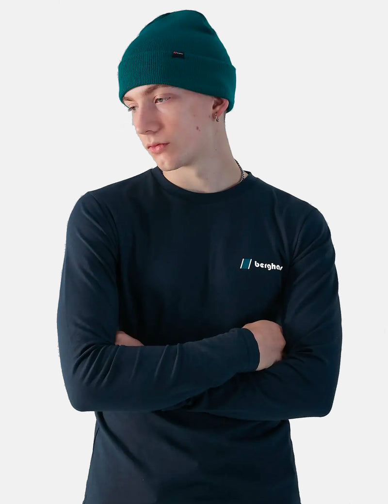 Berghaus Dean Street Heritage 전면 및 후면 로고 긴팔 티셔츠 - 블루베리