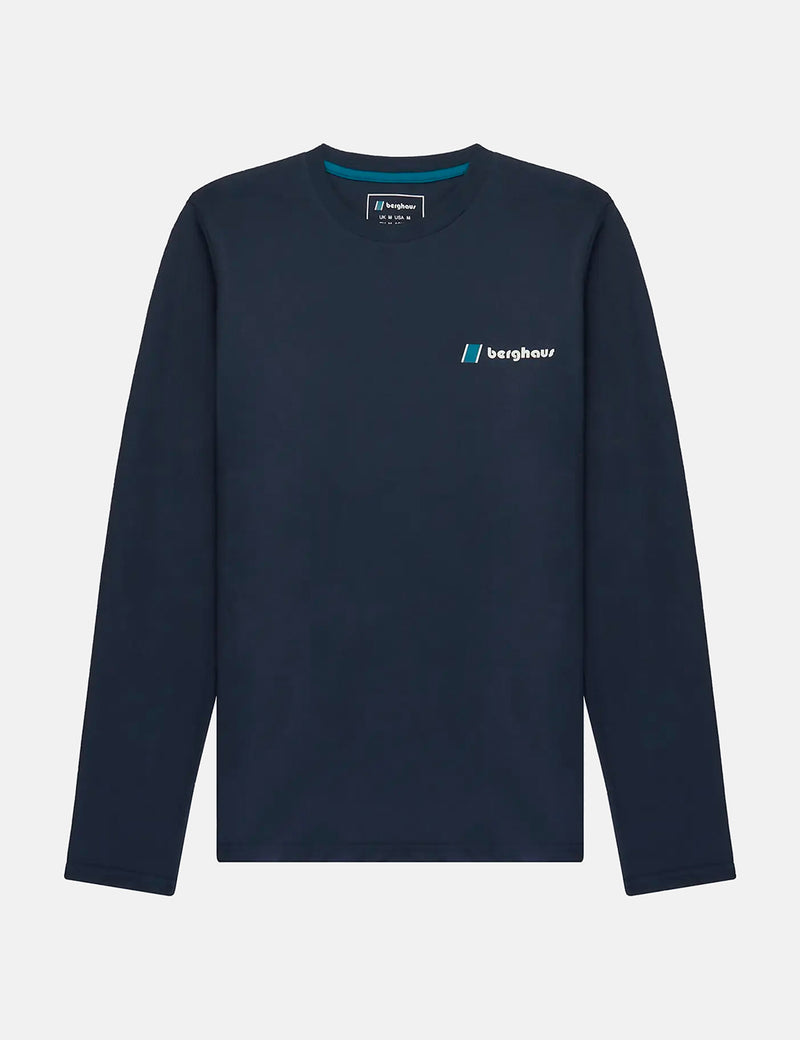Berghaus Dean Street Heritage Front & Back Logo Long Sleeve T-Shirt - Blueberry