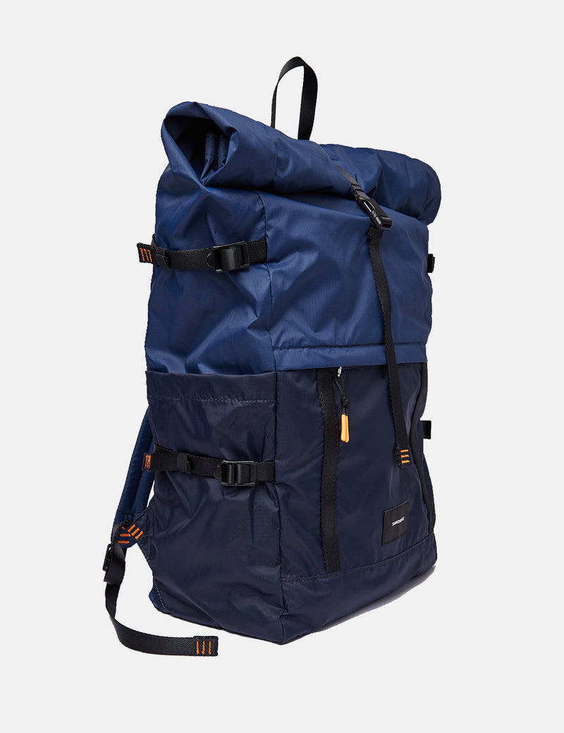 Sandqvist Bernt Lightweight Backpack - Navy Blue/Evening Blue
