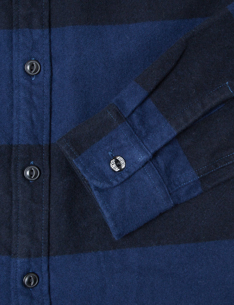Edwin Labour Stripe Shirt - Navy/Black