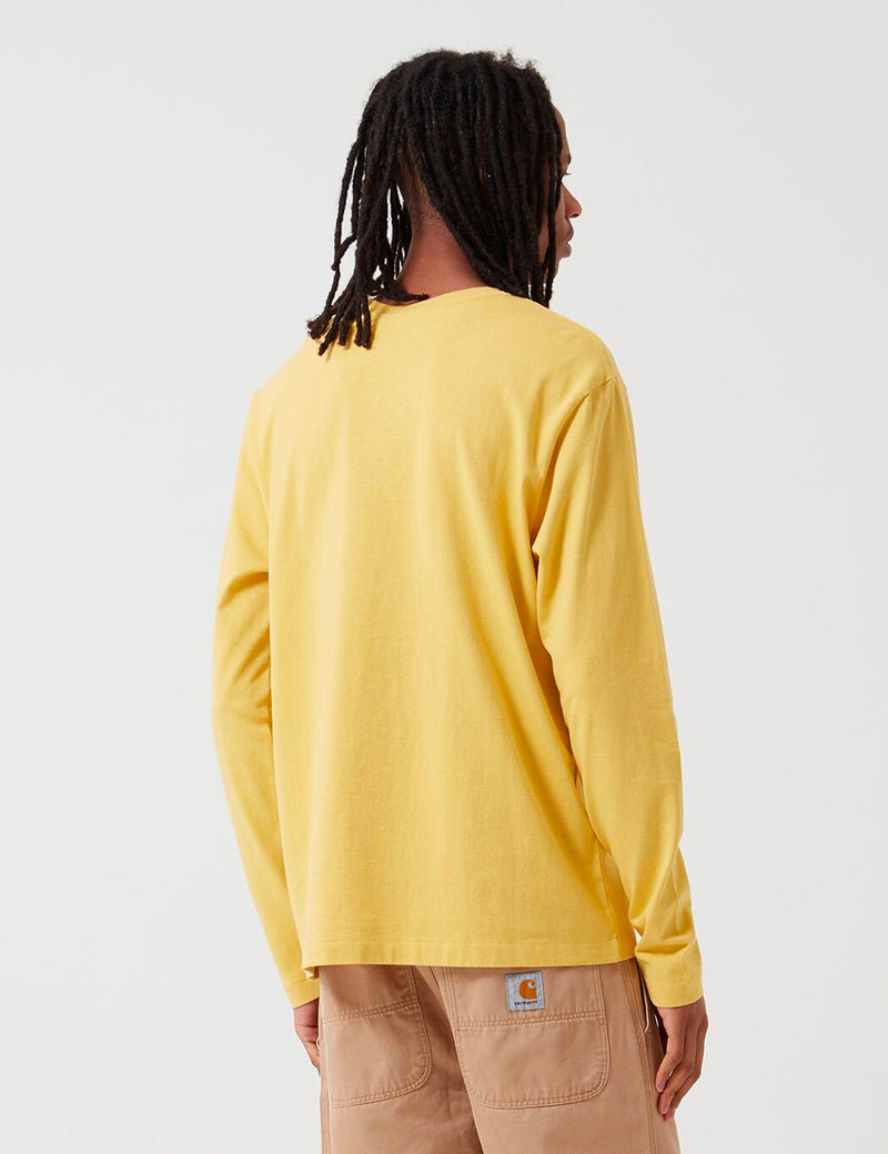 Patagonia Organic Cotton Midweight Pocket Long Sleeve T-Shirt - Surfboard Yellow