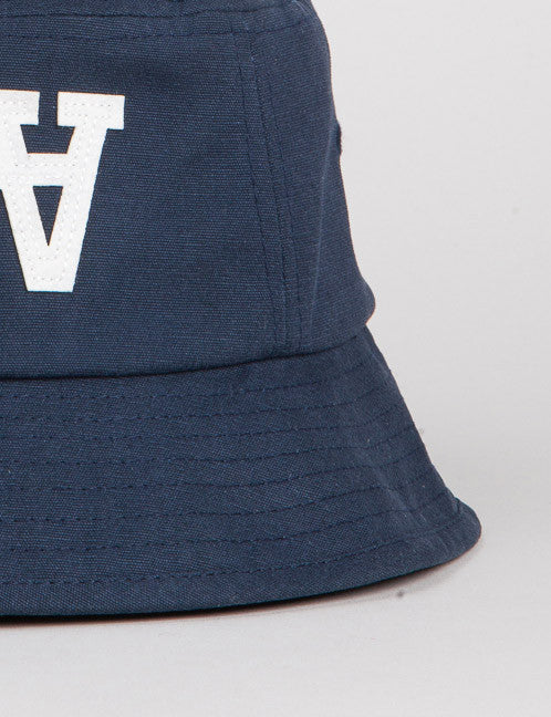 Wood Wood AA Logo Bucket Hat - Dark Navy
