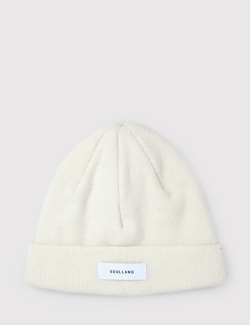 Soulland Villy Wool Beanie Hat - Off White