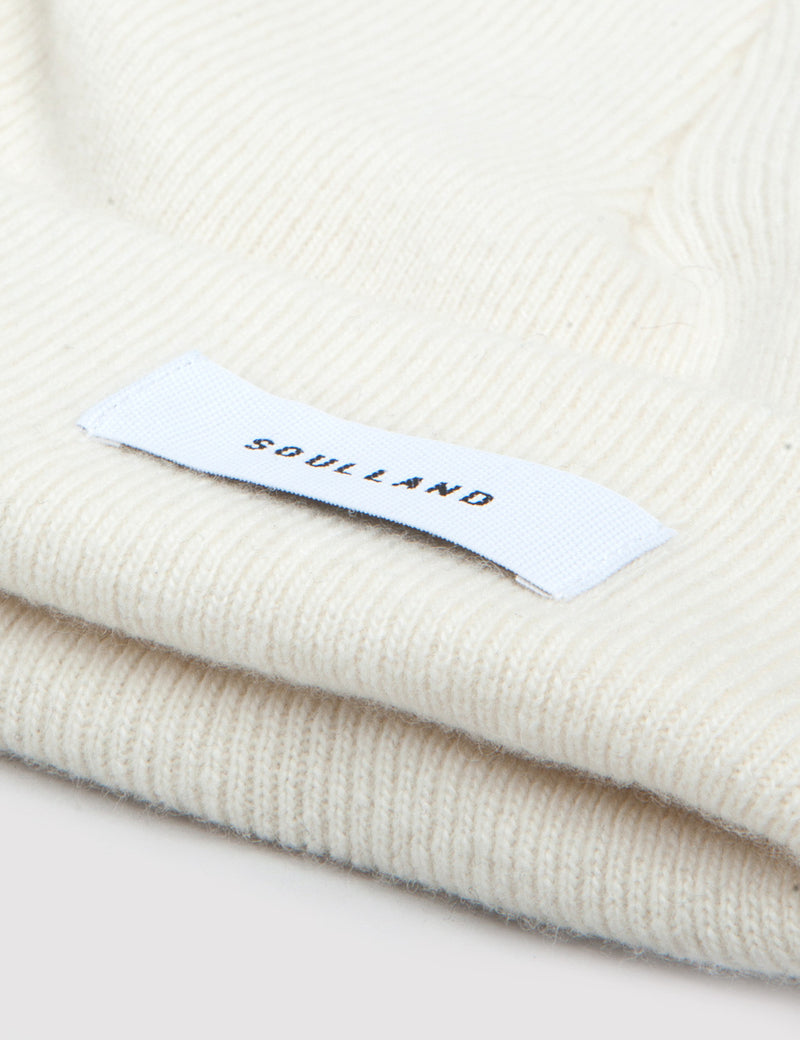 Soulland Villy Wool Beanie Hat - Off White