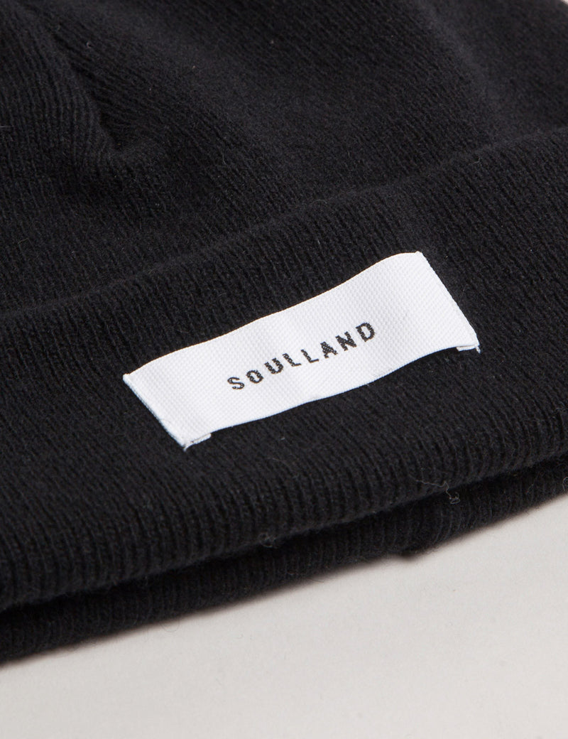 Soulland Villy Wool Beanie Hat - Black