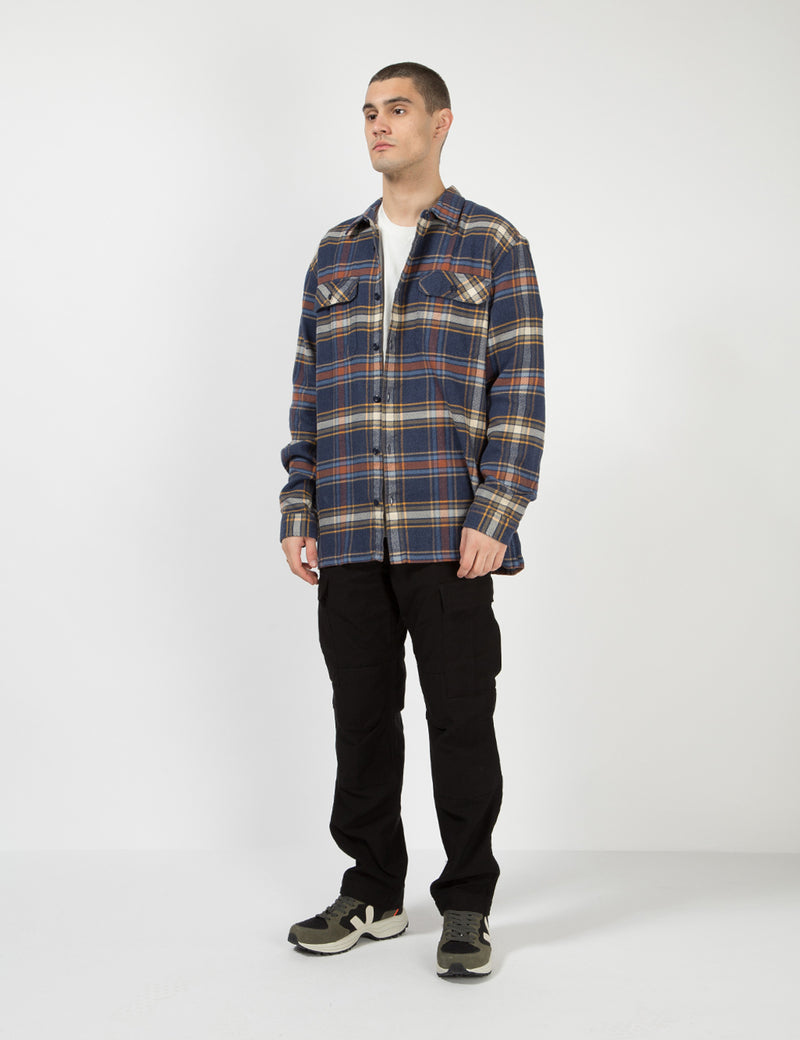 Patagonia Fjord Flannel Defender Check Shirt - New Navy Blue