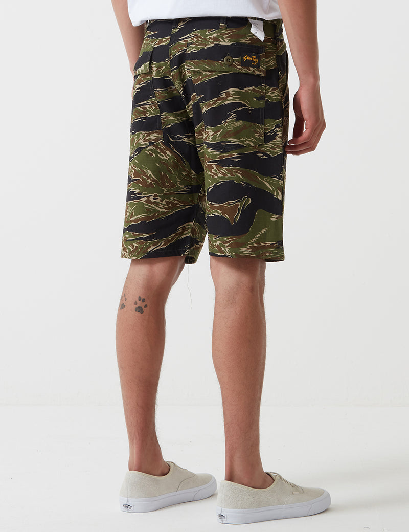 Stan Ray Fatigue Shorts (Ripstop) - Green Tiger Camo