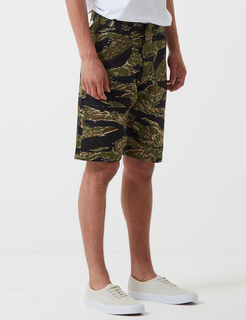 Stan Ray Fatigue Shorts (Ripstop) - Green Tiger Camo