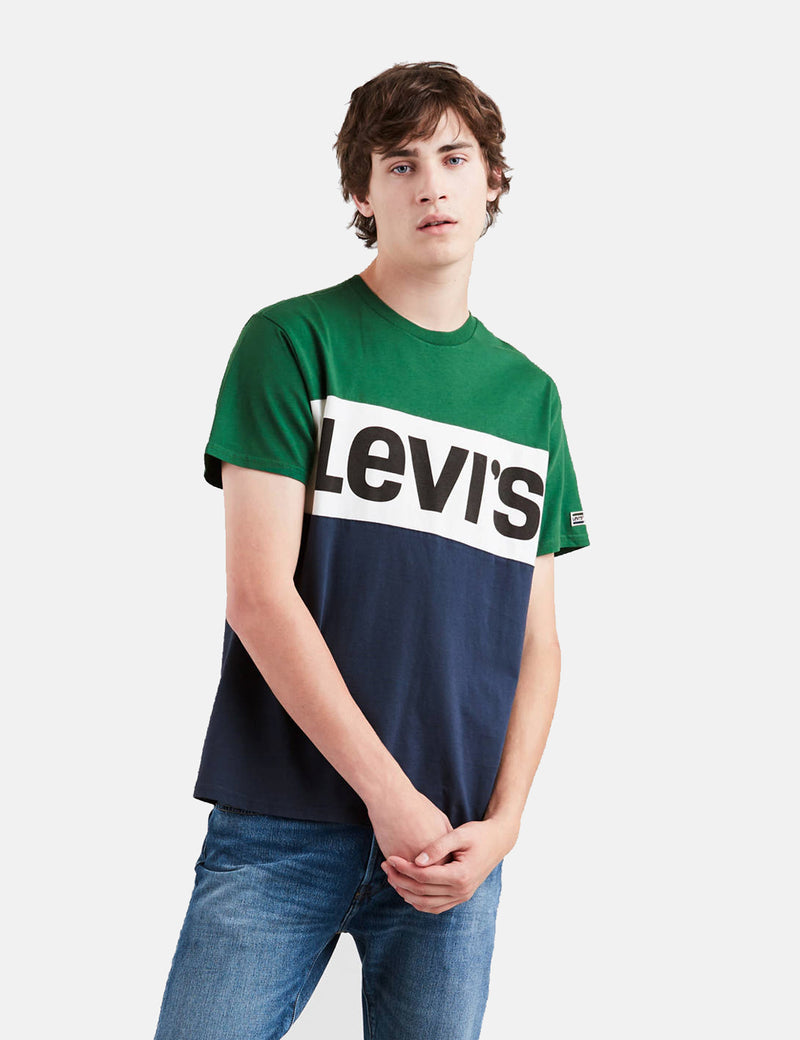 Levis Colourblock T-Shirt - Green/White/Navy