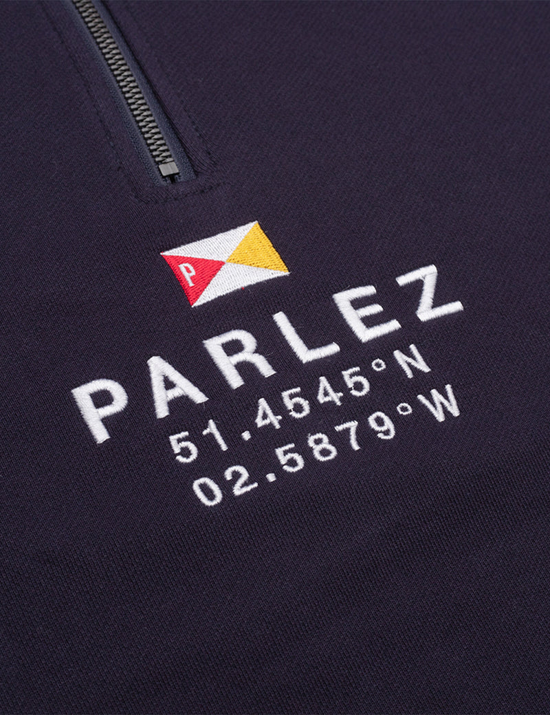 Parlezプロスペクトクォータージップスウェットシャツ-ネイビーブルー