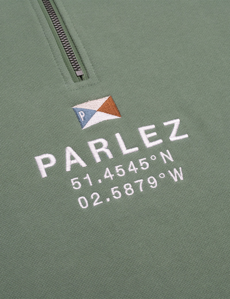 Parlezプロスペクトクォータージップスウェットシャツ-ライトカーキ
