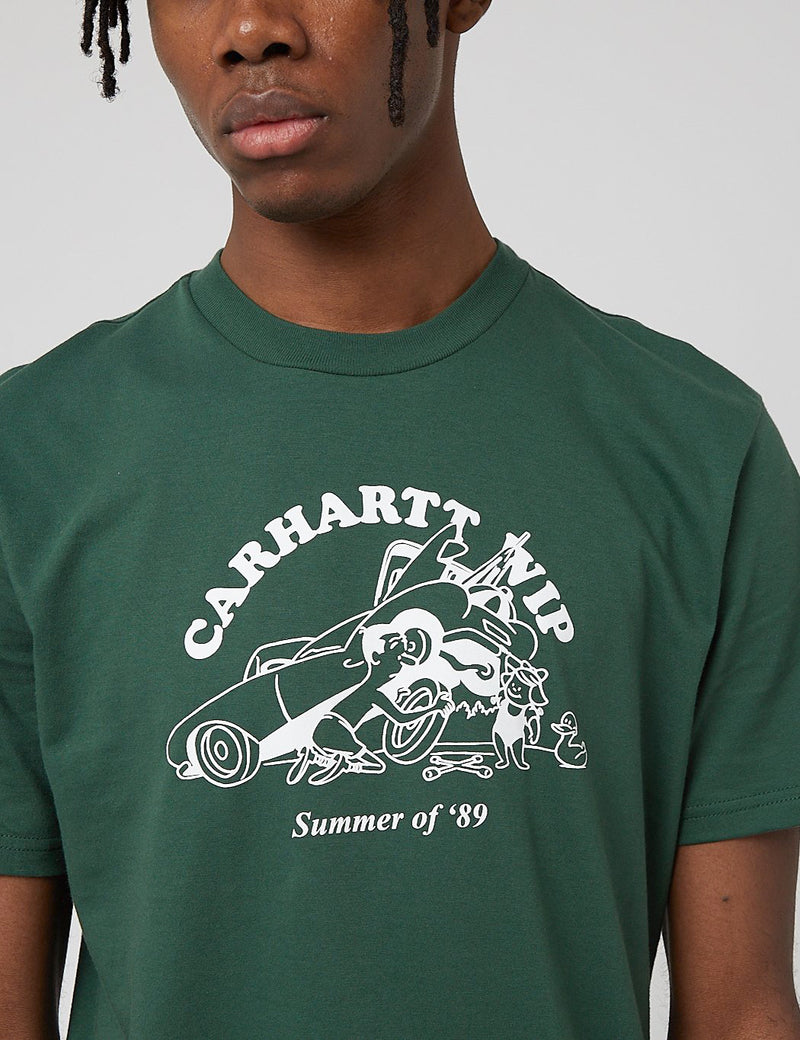 Carhartt-WIP Flat Tire T-Shirt - Treehouse/White