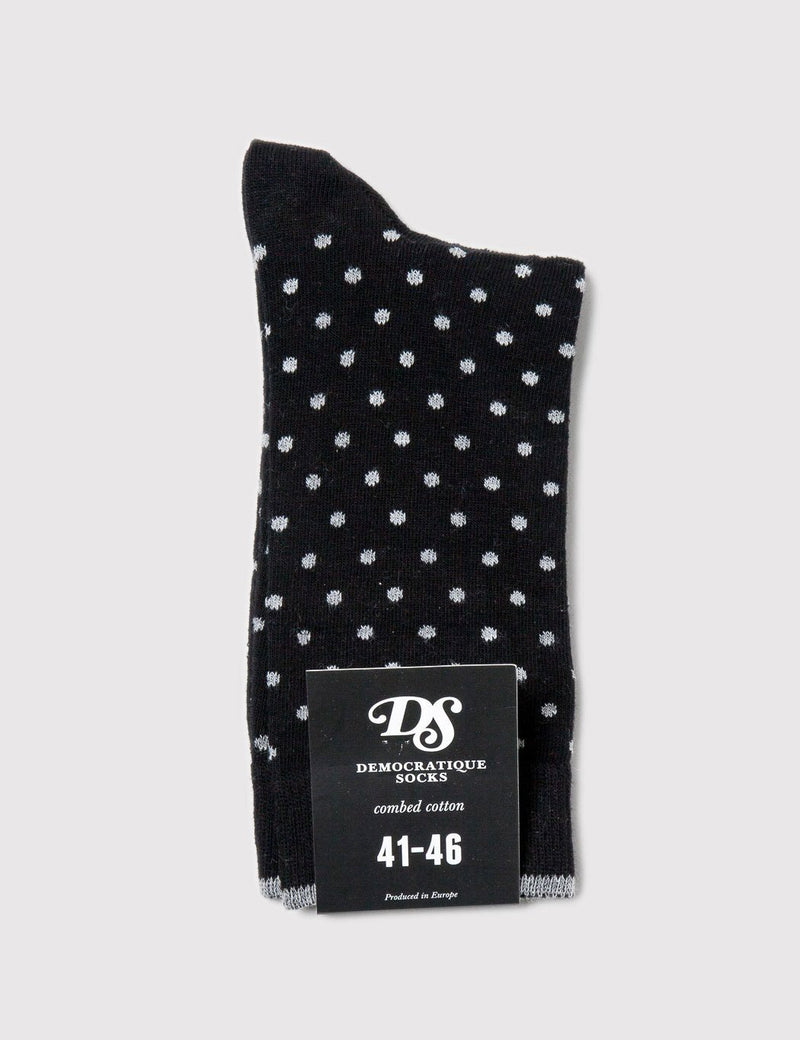 Democratique Originals Polkadot Socks - Black/Grey Marl - Article