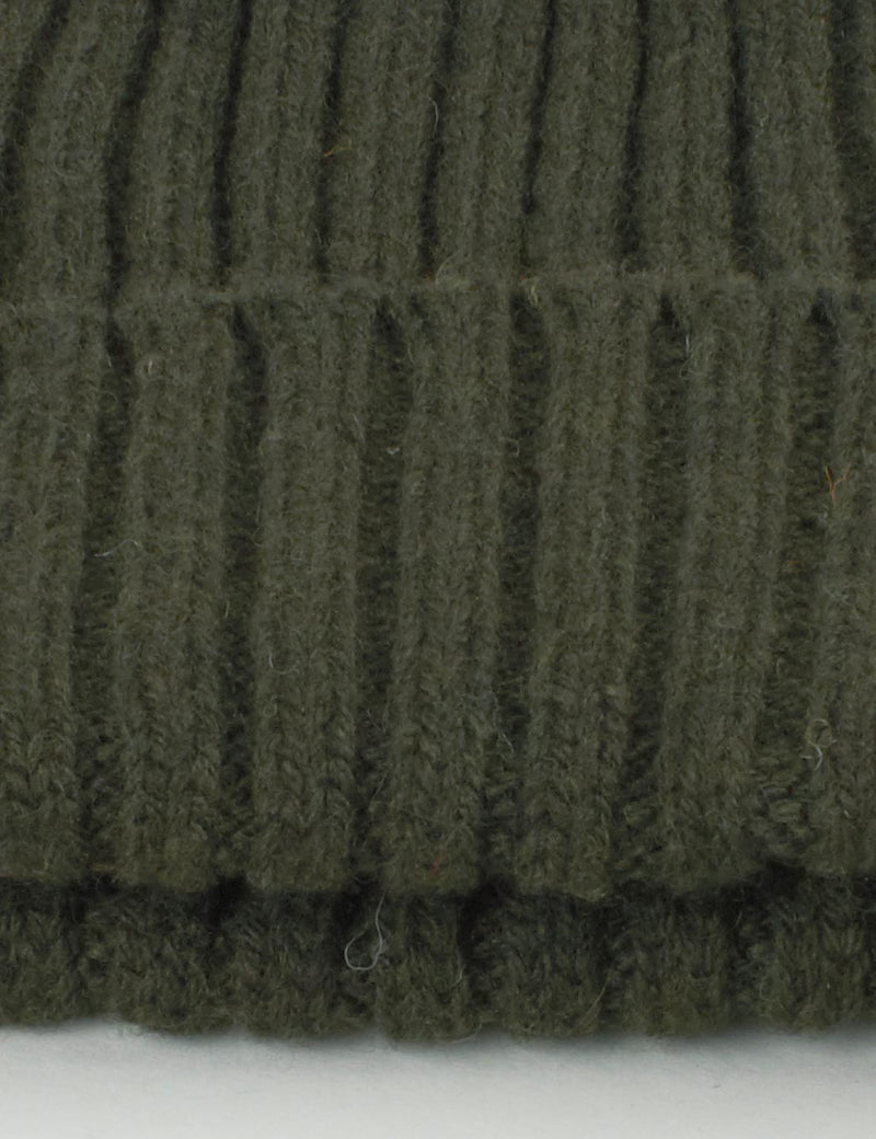 Highland 2000 Ribbed Beanie Hat - Olive Green