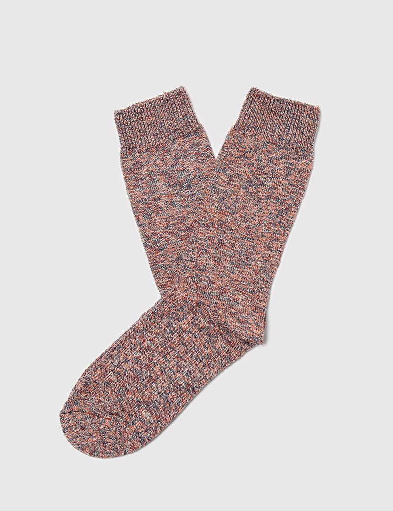 Democratique Relax Diamond Knit Socks - Okker Orange/Dark Sand - Article