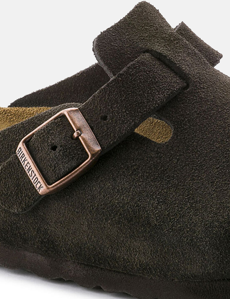Birkenstock Boston Suede Leather (Regular) - Mocha Brown