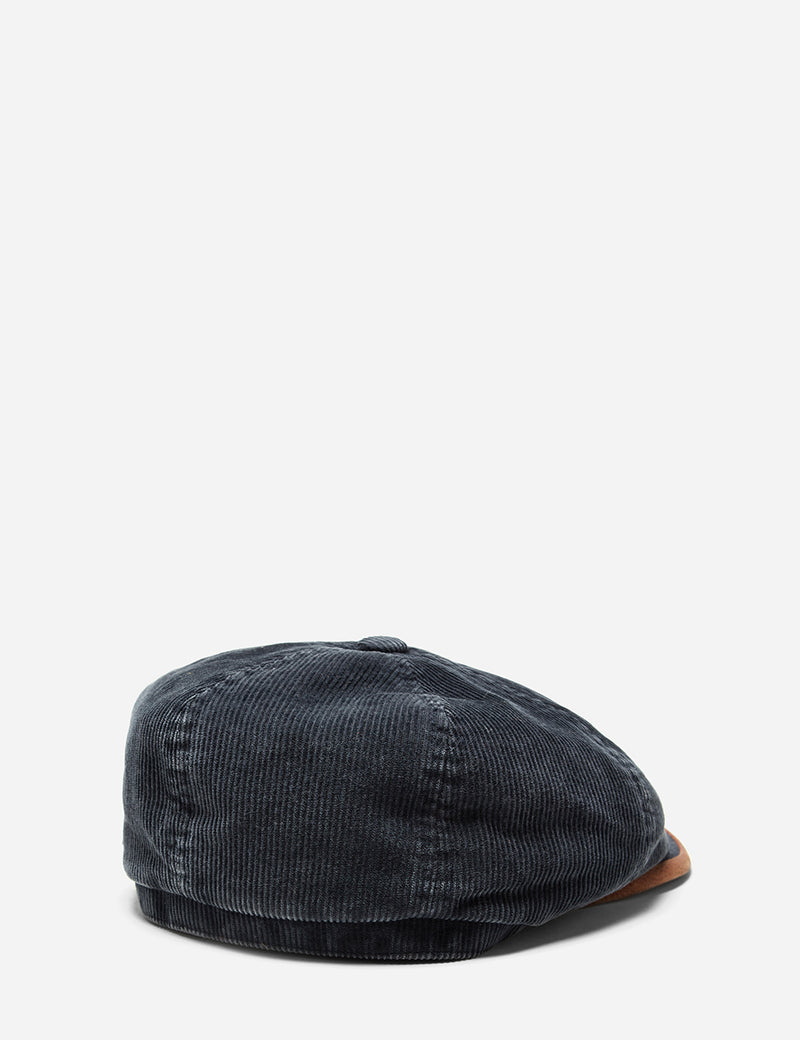 Stetson Hatteras Corduroy Newsboy Cap (Cotton) - Black