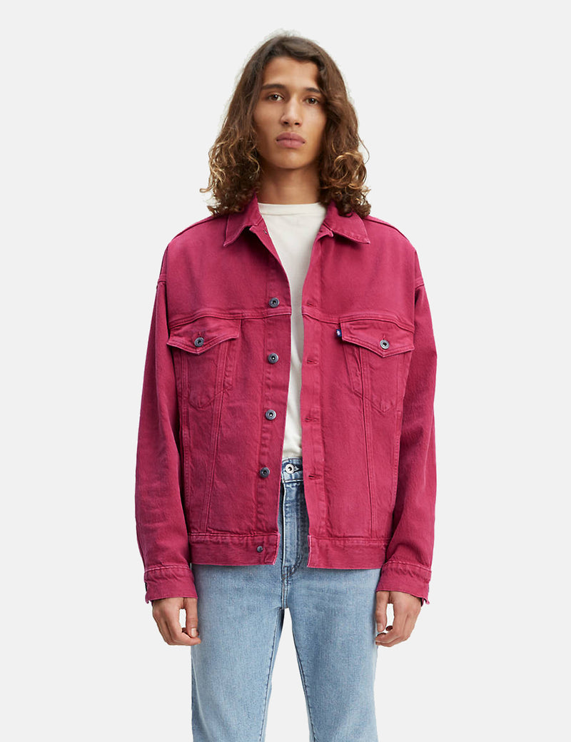 Levis Made & Crafted Oversized Type III Trucker Jacket-Peacock Pink