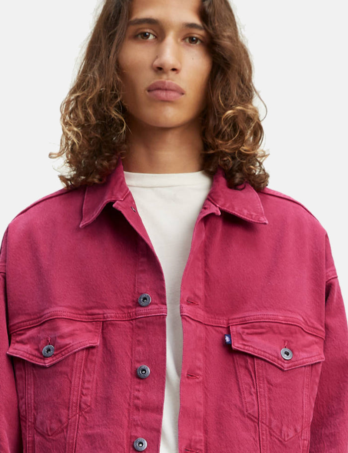 Levis Made & Crafted Oversized Type III Trucker Jacket-Peacock Pink